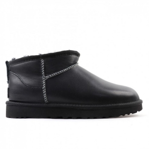 UGG Women's Classic Ultra Mini LTHR Regen - Black